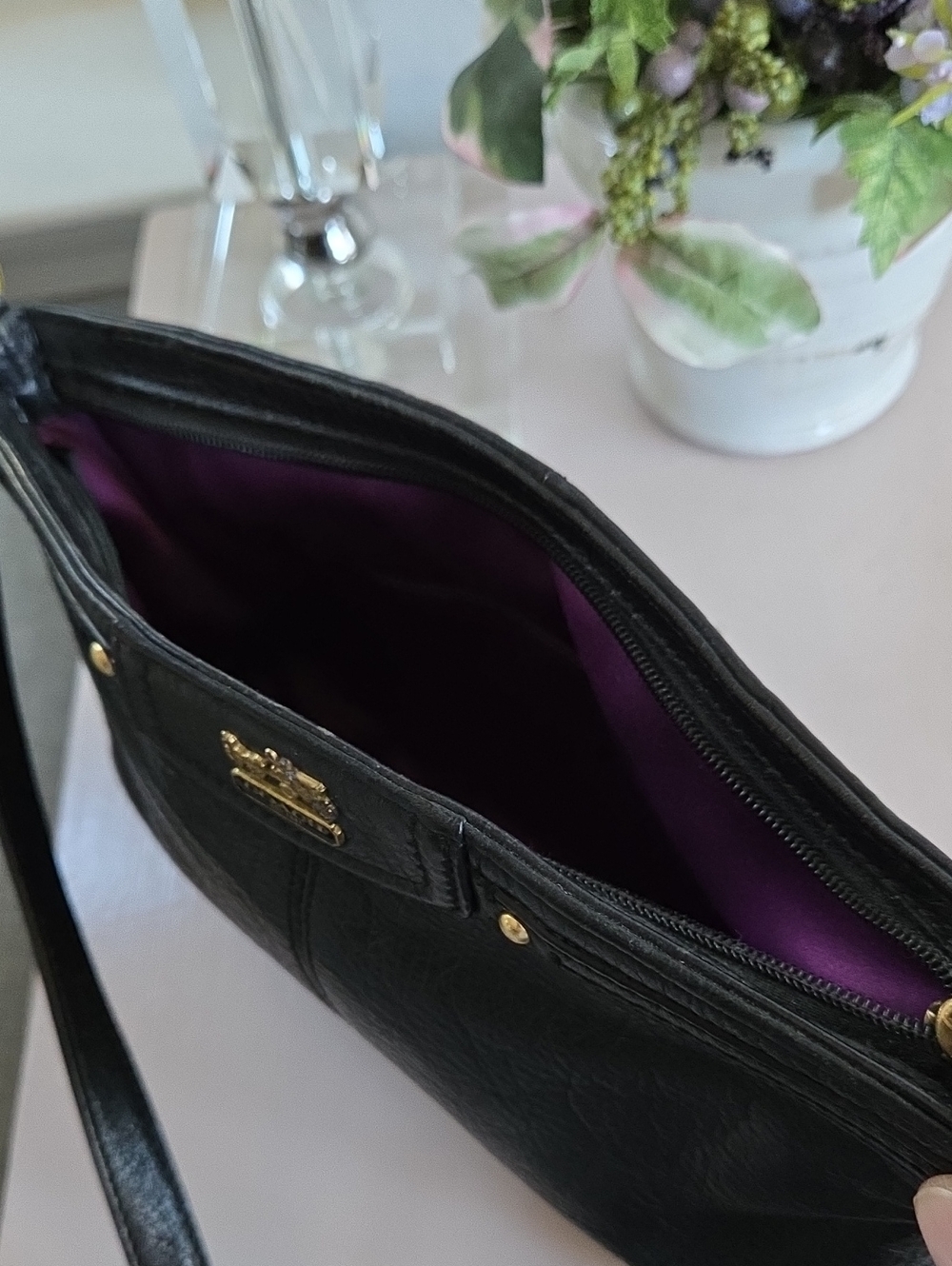 Coach Black Leather Crossbody Bag with Gold Hardware - Picture 7 of 10